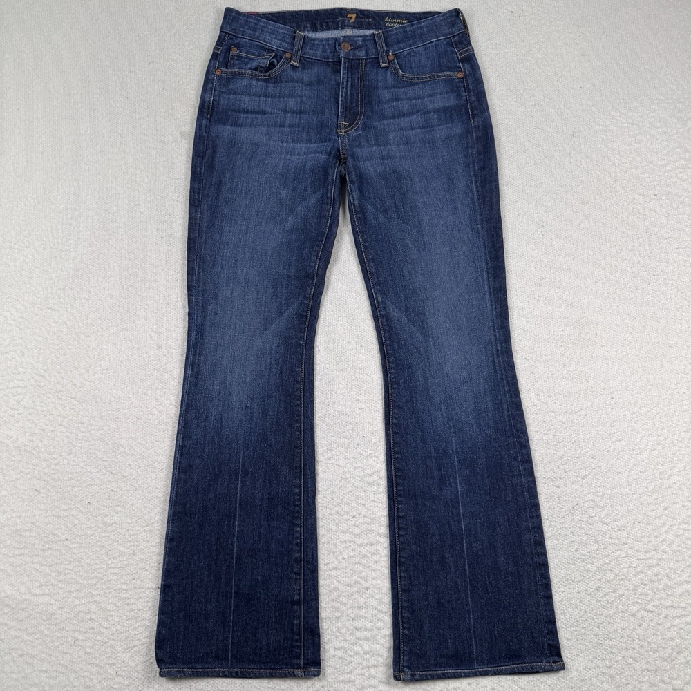 7 For All Mankind Jeans Women 27 (29x30) Kimmie Low Rise Bootcut Stretch Blue